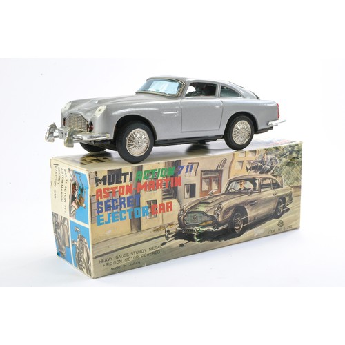 413 - United Large Unlicensed Japanese Friction Driven Tinplate James Bond 007 Aston Martin DB5 complete w... 