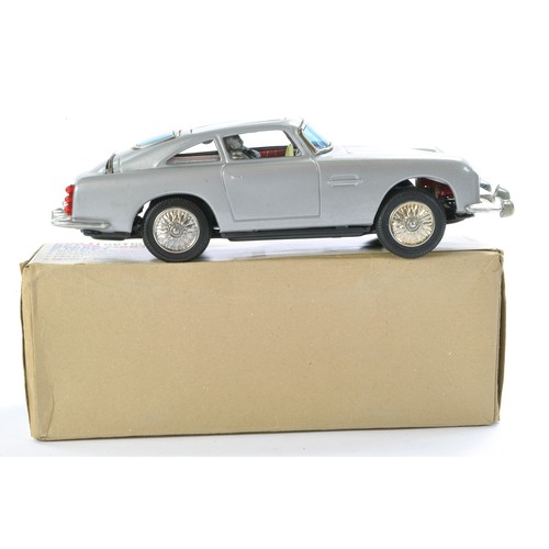 413 - United Large Unlicensed Japanese Friction Driven Tinplate James Bond 007 Aston Martin DB5 complete w... 