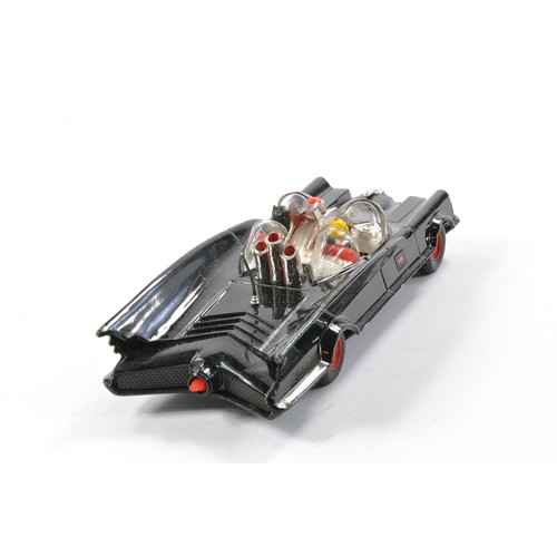 414 - Vintage Polistil No. 34 comprising the Batmobile with Batman and Robin. Diecast model is black with ... 