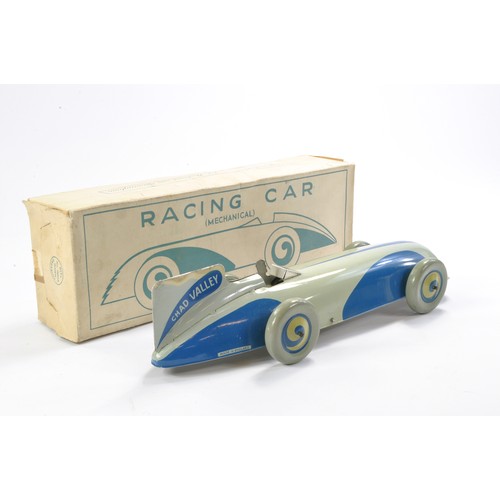 447 - Chad Valley Mechanical Tin Plate Racing Car. Excellent in good working order with very little sign o... 