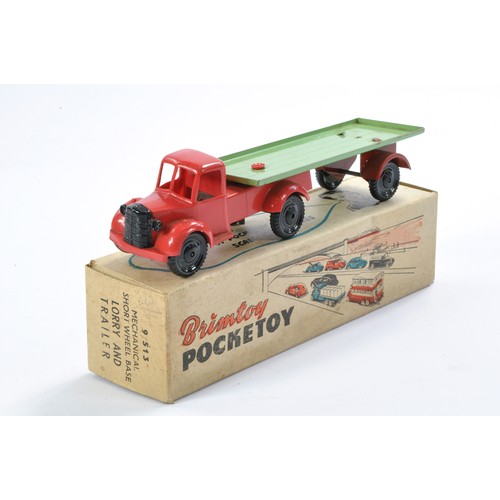 451 - Brimtoy Pocketoy No. 9/513 Mechanical Lorry and Trailer. Excellent with very little sign of wear in ... 