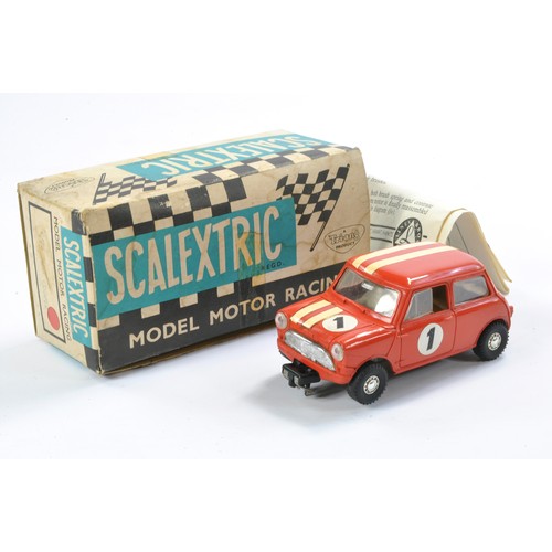 454 - Scalextric No. C/76 Austin Mini Cooper in Red. Very good with minor signs of wear in good to very go... 