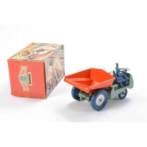 463 - Benbros Qualitoys Large Scale Dumper Truck in Orange, Green / Blue. Generally excellent and complete... 