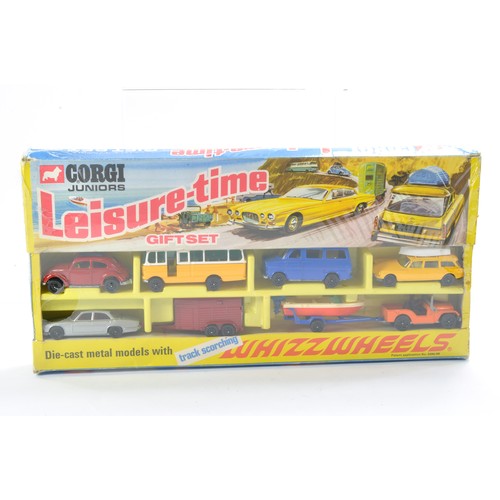 468 - Corgi Juniors No. 3005 Leisure Time Gift Set. Complete with 6 vehicles and 2 trailers as shown. All ... 