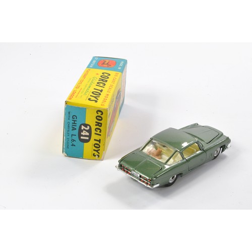 485 - Corgi No. 241 Ghia L.6.4. Sage Green with white interior, chrome trim and spun hubs. Excellent with ... 