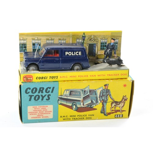 498 - Corgi No. 448 BMC Mini Police Van with Tracker Dog. Generally very good to excellent, the odd minor ... 