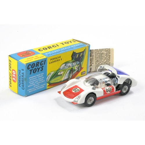 500 - Corgi No. 330 Porsche Carrera 6. Red, Blue and White. Excellent with no obvious sign of wear in very... 