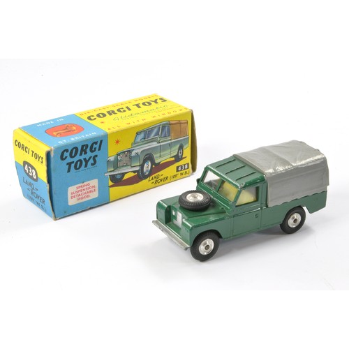 502 - Corgi No. 438 Land Rover 109 WB. Green with grey canopy, lemon interior. Good to very good, some min... 