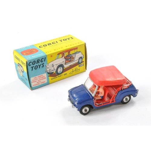 511 - Corgi No. 240 Ghia Fiat 600. Blue and Red, with figures. Generally excellent with very minor sign of... 