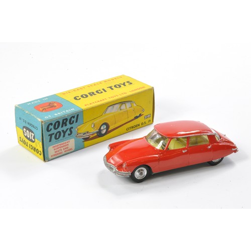 515 - Corgi No. 210S Citroen DS19. Red with lemon interior. Good, some super detailing in very good to exc... 