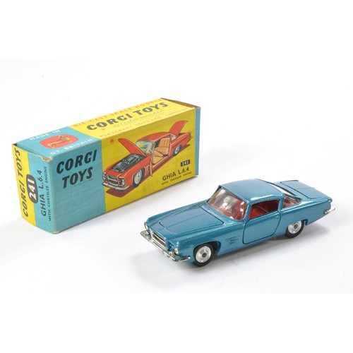 516 - Corgi No. 241 Ghia L.6.4. Blue with red interior, chrome trim and spun hubs. Excellent with no obvio... 