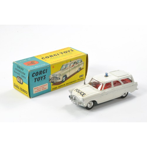 524 - Corgi No. 419 Ford Zephyr Motorway Patrol. Generally very good, some minor rubs and marks in very go... 