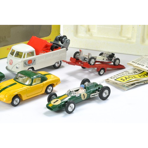 528 - Corgi No. GS37 Lotus Racing Team Set. Complete with Lotus Elan Soft and Hardtops plus Lotus Climax R... 