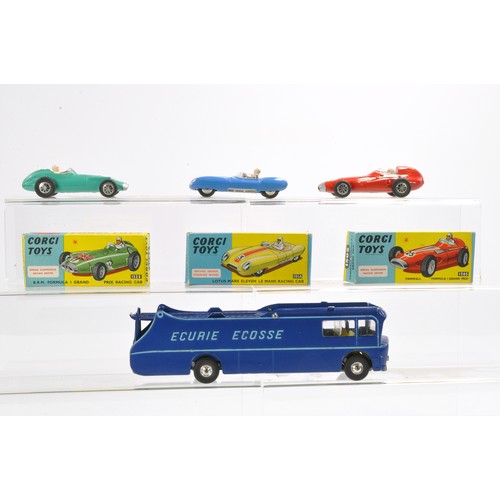 529 - Corgi No. GS16 Gift Set Ecurie Ecosse comprising 1) Ecurie Ecosse Car Transporter. Dark blue with bl... 