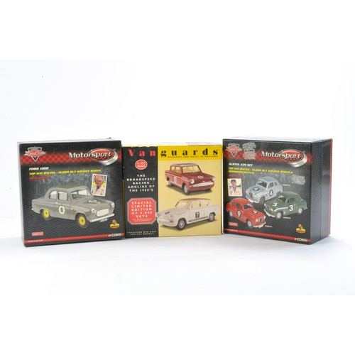 534 - Corgi Motorsport Duo plus Vanguards Racing Anglias. All excellent with boxes.