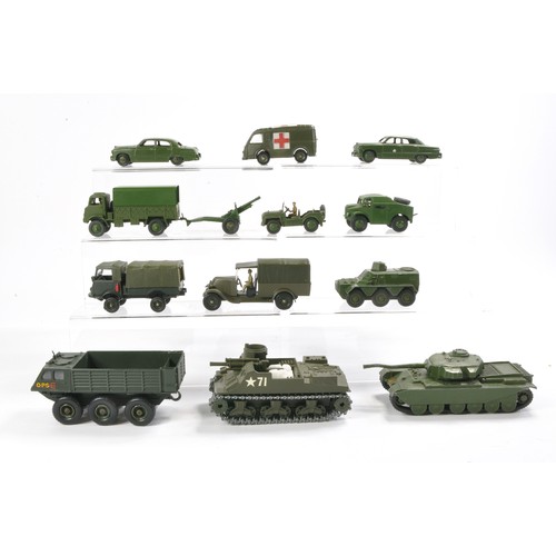 598 - A group of loose military diecast including Corgi, Dinky etc. Twelve issues. Most with some sign of ... 