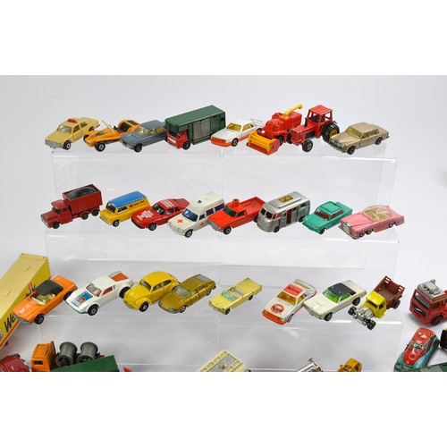 603 - A further large group of loose mostly playworn diecast including Matchbox Superfast, Corgi and other... 