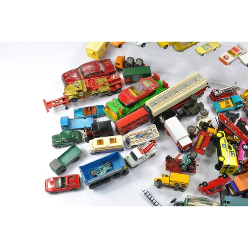 603 - A further large group of loose mostly playworn diecast including Matchbox Superfast, Corgi and other... 