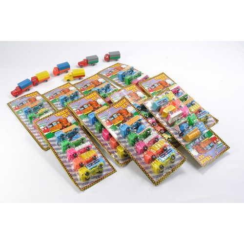 605 - Twenty two (only part shown) plastic vehicle blister packs (made in China) plus West German Plastic ... 