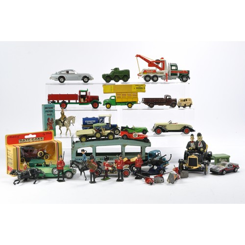 606 - Misc. vintage diecast and others including lead figures comprising Dinky, Corgi, Polistil and others... 