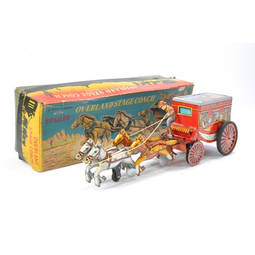 617 - ALPS Friction Driven Tinplate Overland Stagecoach with Sparks. Generally excellent although motor wo... 