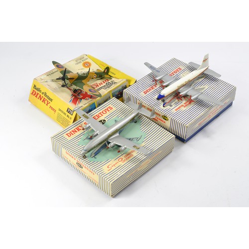 621 - Dinky Toys Trio of Aircraft comprising No. 60C Lockheed Constellation Super G, No. 998 Bristol Brita... 