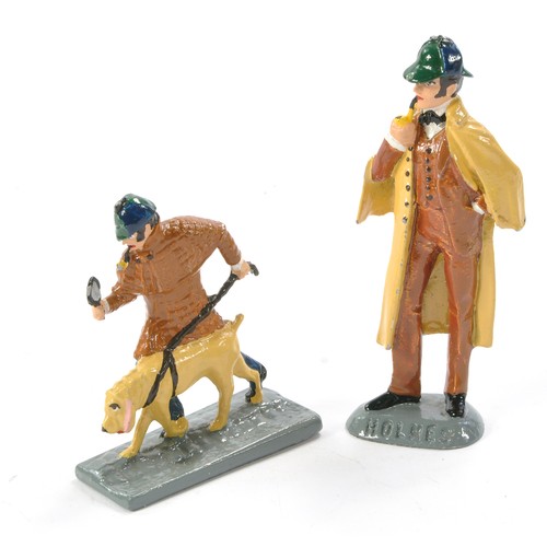 625 - A duo of 'Sherlock Holmes' painted metal figures. Possibly Trophy Miniatures or similar.