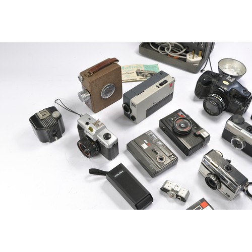 648 - A Collection of Vintage Cameras and Film Equipment comprising of:  Agfamatic 50, Kodak Instamatic 13... 