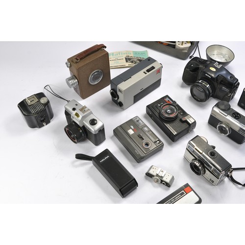 648 - A Collection of Vintage Cameras and Film Equipment comprising of:  Agfamatic 50, Kodak Instamatic 13... 