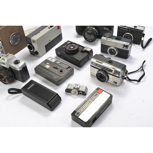 648 - A Collection of Vintage Cameras and Film Equipment comprising of:  Agfamatic 50, Kodak Instamatic 13... 