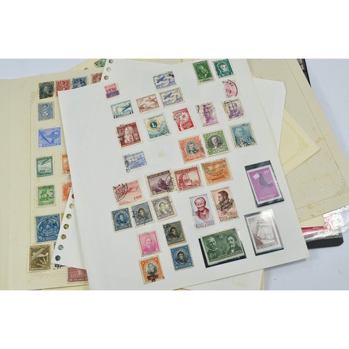 218 - Stamps interest comprising a collection of South American issues contained mostly on loose sheets as... 