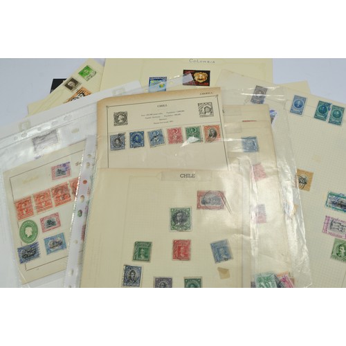 218 - Stamps interest comprising a collection of South American issues contained mostly on loose sheets as... 