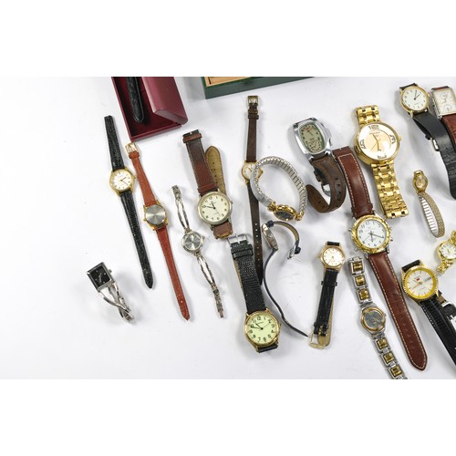 657 - A group of used wrist watches including Rolex Replica issue with case and many others. All untested.