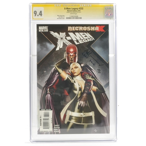 172 - Graded Comic Book Interest Comprising X-Men: Legacy #232 - Marvel Comics 3/10 - Signed by Adi Granov... 