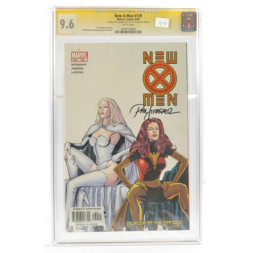 173 - Graded Comic Book Interest Comprising New X-Men #139 - Marvel Comics 6/03 - Signed by Phil Jimenez o... 