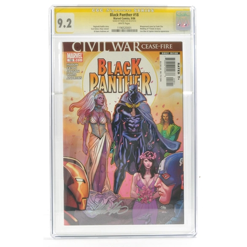 175 - Graded Comic Book Interest Comprising Black Panther #18 - Marvel Comics 9/06 - Signed by Frank Cho o... 