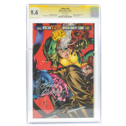 176 - Graded Comic Book Interest Comprising X-Men #45 - Marvel Comics 10/95 - Signed by Andy Kubert on 10/... 