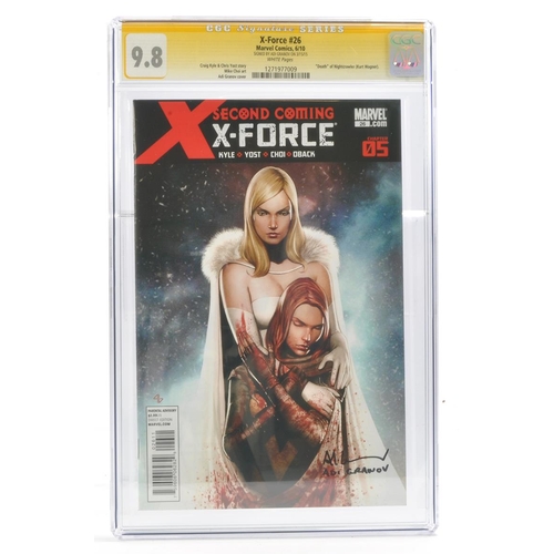 181 - Graded Comic Book Interest Comprising X-Force #26 - Marvel Comics 6/10 - Signed by Adi Granov on 3/1... 