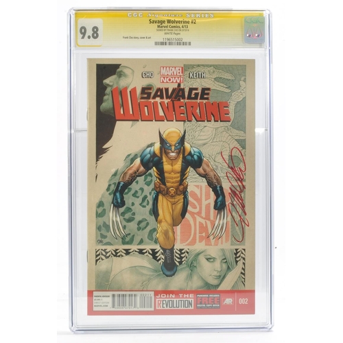 184 - Graded Comic Book Interest Comprising Savage Wolverine #2 - Marvel Comics 4/13. Signed by Frank Cho ... 