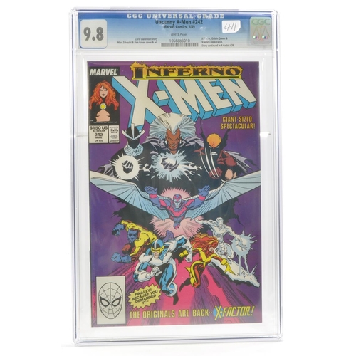 66 - Graded Comic Book Interest Comprising Uncanny X-Men #242 - Marvel Comics 3/89 - Chris Claremont stor... 