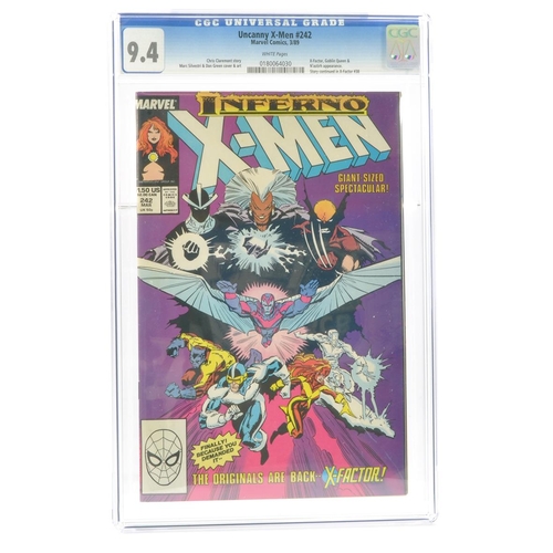 72 - Graded Comic Book Interest Comprising Uncanny X-Men #242 - Marvel Comics 3/89 - Chris Claremont stor... 