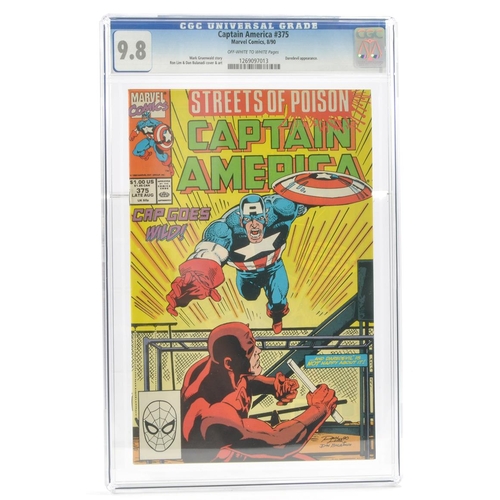 88 - Graded Comic Book Interest Comprising Captain America #375 - Marvel Comics 8/90 - Mark Gruenwald Sto... 