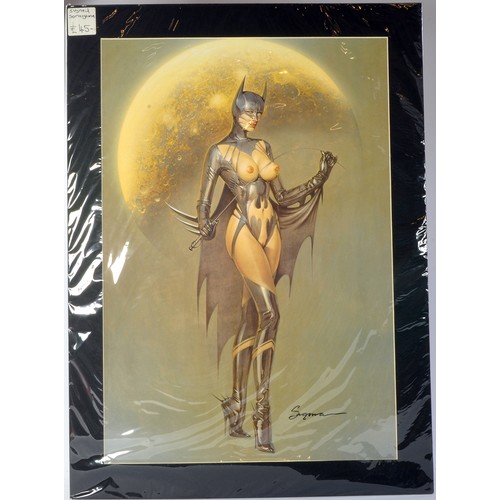 212 - A signed (large) Artwork Print depicting Batwoman by HAJIME SORAYAMA.