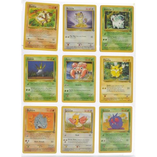 227 - Pokemon Cards comprising Jungle Series - 60/64 cards. Sealed within binder sheets as shown.