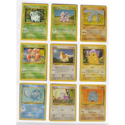 229 - Pokemon Cards comprising Basic Series 2 - Partially complete. Sealed within binder sheets as shown.