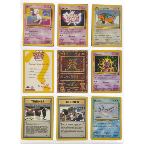 230 - Pokemon Cards comprising Team Rocket Series - Partially complete plus ancient Mew, Promos etc. Seale... 