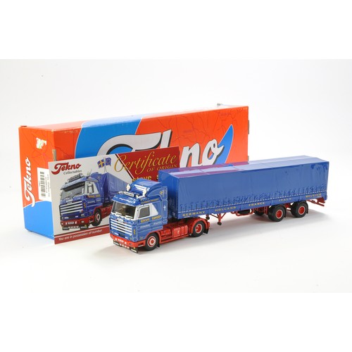 182 - Tekno Model Truck Issue comprising 1/50 Scania 3 series Streamline in the livery of Steve Swain. Lim... 