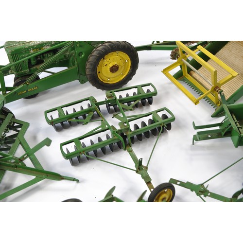 259 - An interesting assortment of ESKA (Pre-Ertl) John Deere Vintage Tractor and Implement issues includi... 