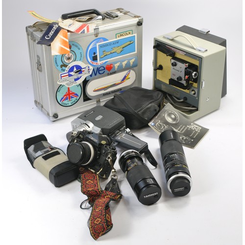 658 - Photography equipment comprising an enthusiasts collection of lenses (including Tamron) plus Canon A... 