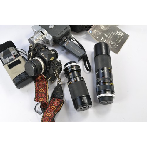 658 - Photography equipment comprising an enthusiasts collection of lenses (including Tamron) plus Canon A... 